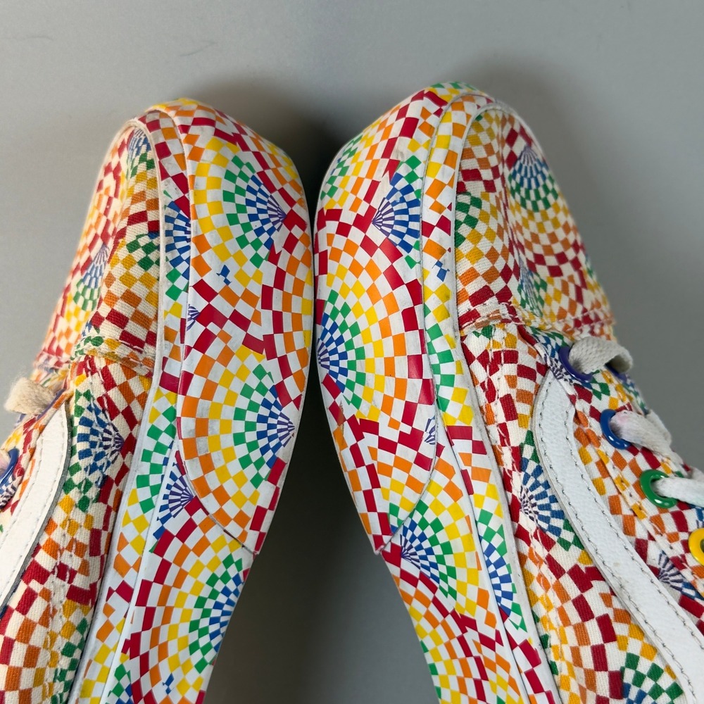 Vans Old Skool Platform Pride Womens 7.5 7 1/2 Rainbow All Over Skate‎ Shoe Lace - Picture 11 of 16